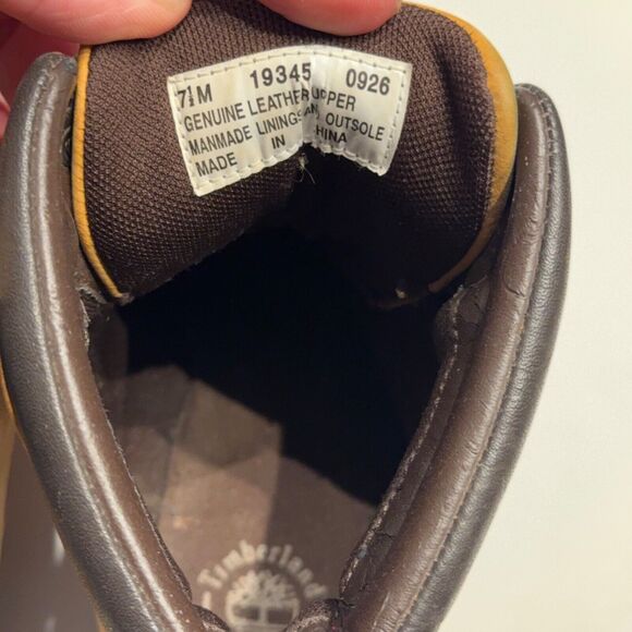 Timberland Wheat Nubuck Leather Wedge Heel Ankle Boot Square Toe Women Size 7.5M - Picture 7 of 14